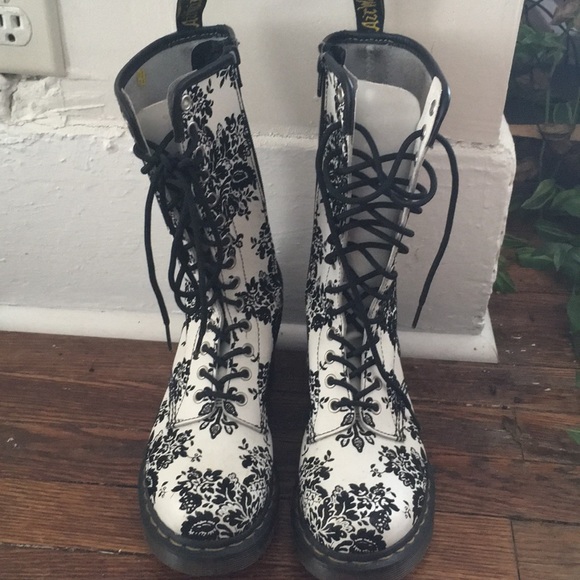white floral doc martens